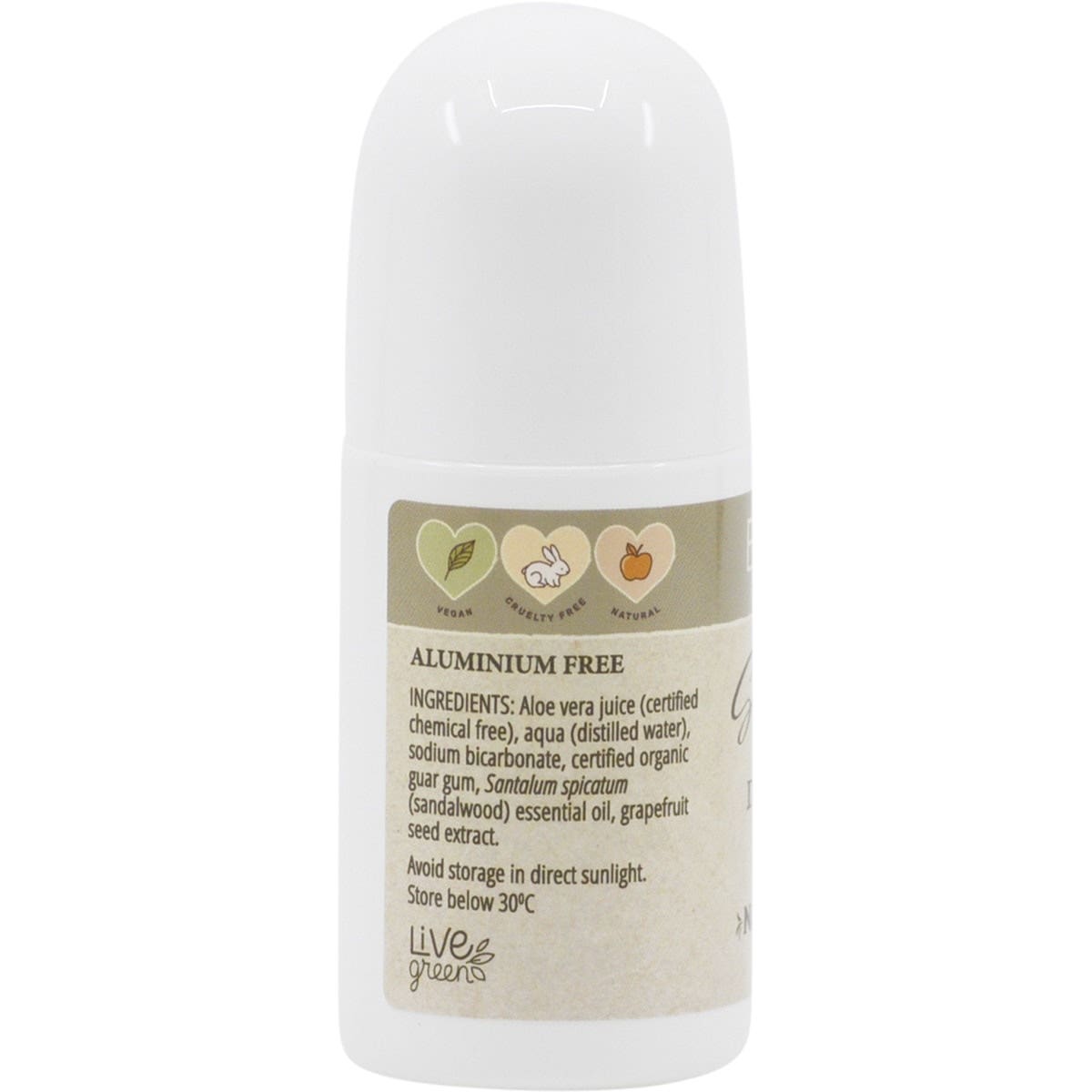Vrindavan Roll-On Deodorant Eco Family Sandalwood Aluminium Free 60ml - Cutprice Online