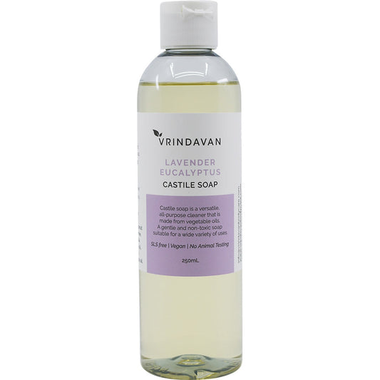 Vrindavan Castile Soap Lavender & Eucalyptus 250ml - Cutprice Online