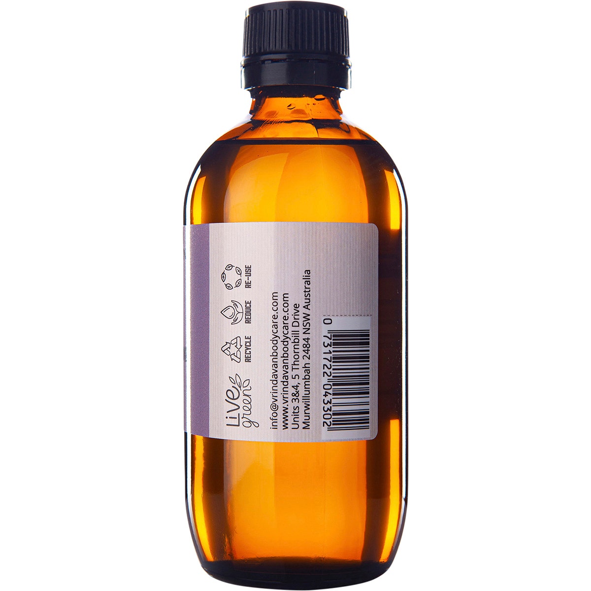 VRINDAVAN Castor Oil 100% Natural - Amber Glass Bottle 200ml - Cutprice Online