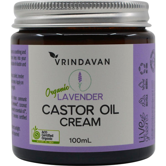 Vrindavan Castor Oil Cream Lavender 100ml - Cutprice Online