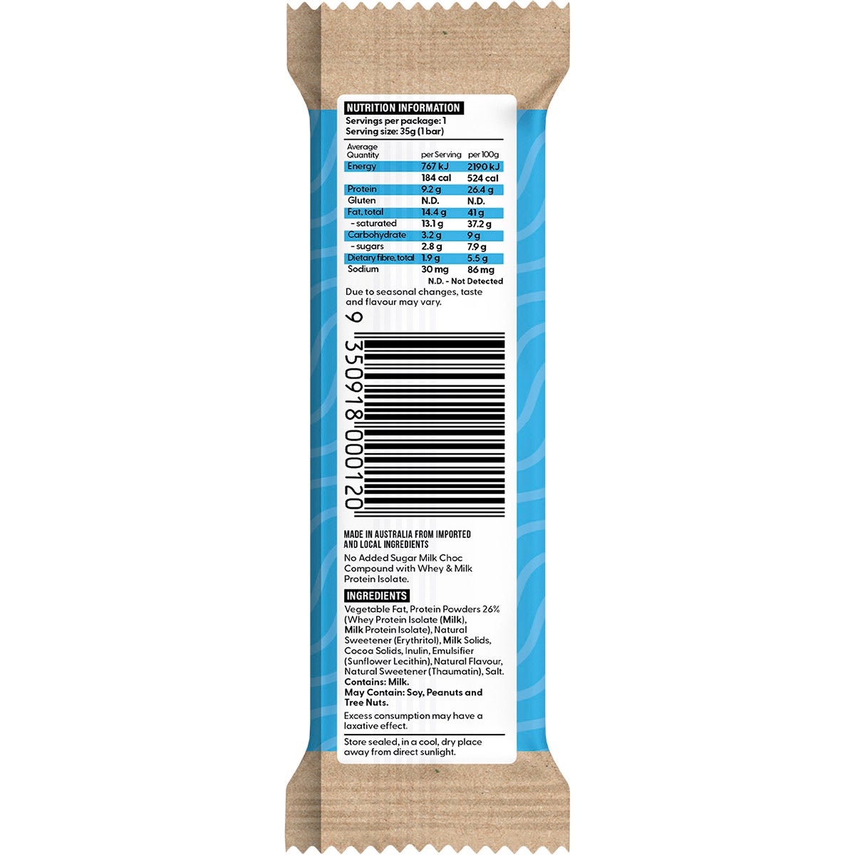 VITAWERX Protein Milk Chocolate Bar 12x35g - Cutprice Online
