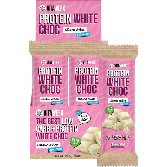 VITAWERX Protein White Chocolate Bar 12x35g VITAWERX