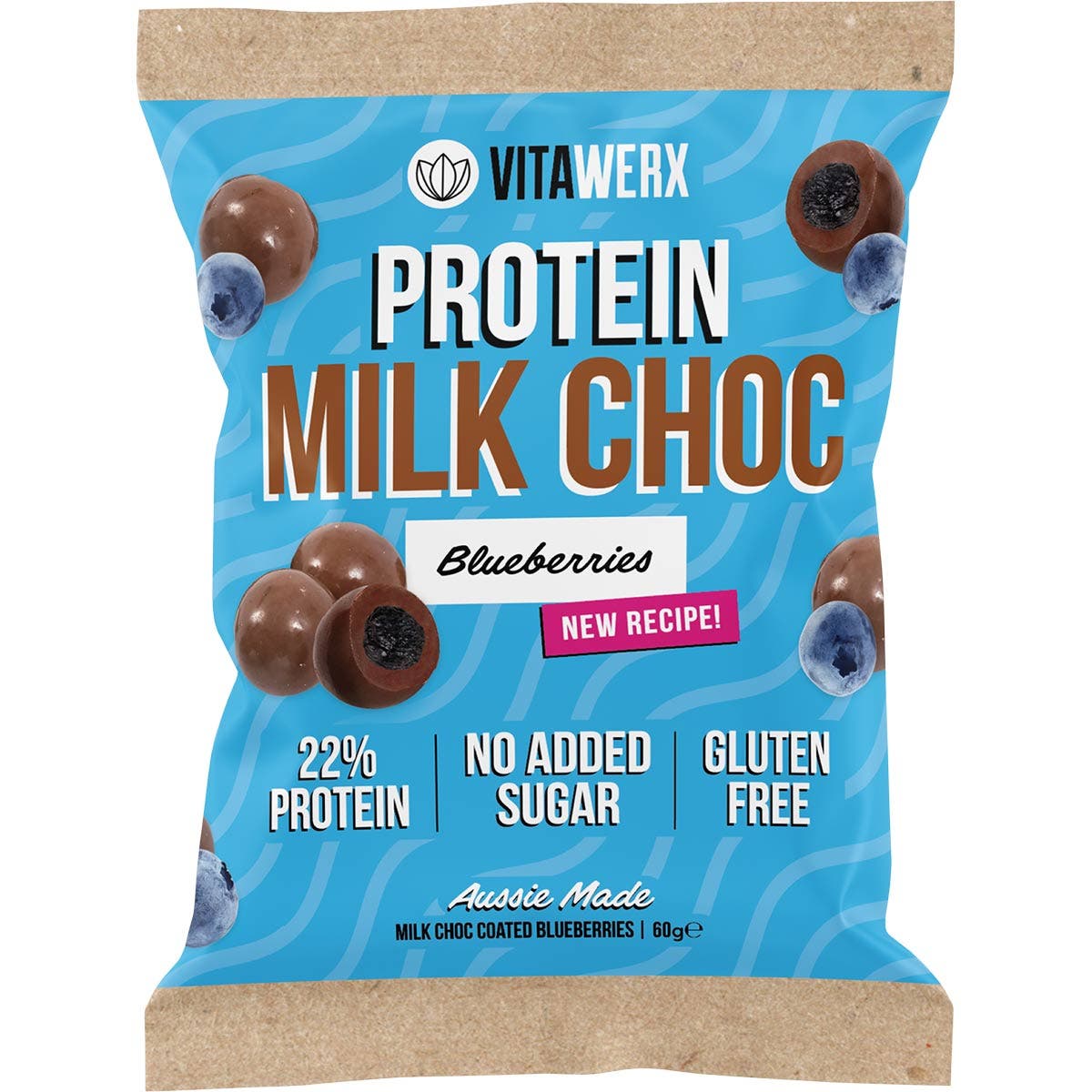 VITAWERX Protein Milk Chocolate Coated Blueberries 10x60g - Cutprice Online