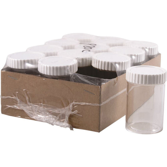 Vial Plastic 20 Dram Screw Cap 12 Pack - Cutprice Online