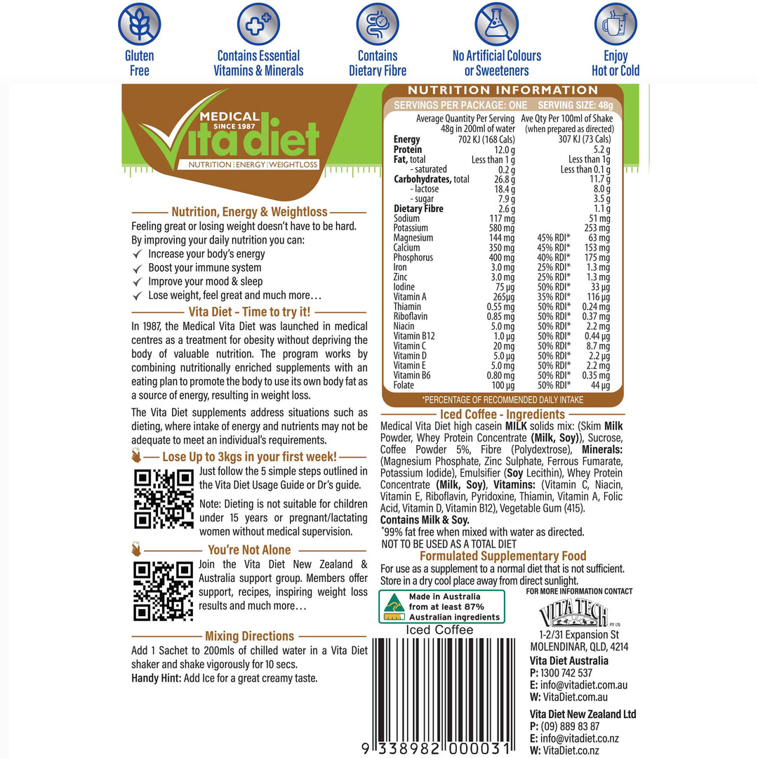 Vita Diet Iced Coffee Shake 14 Pack - Cutprice Online