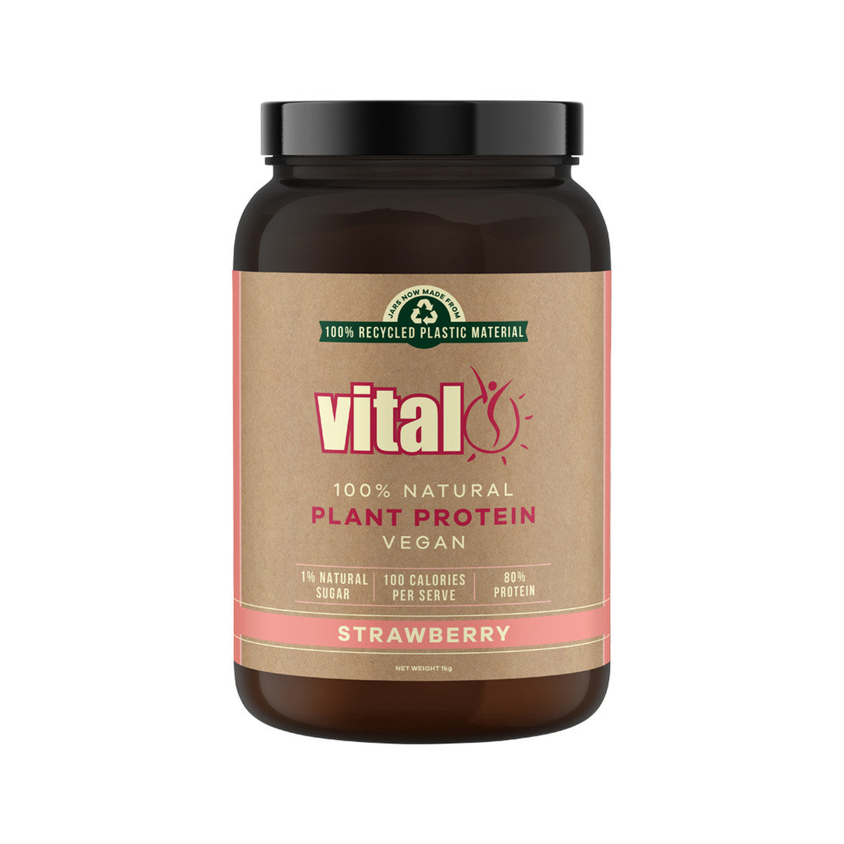 Martin & Pleasance Vital Protein 100% Natural Plant Based (Pea Protein Isolate) Strawberry 1kg - Cutprice Online