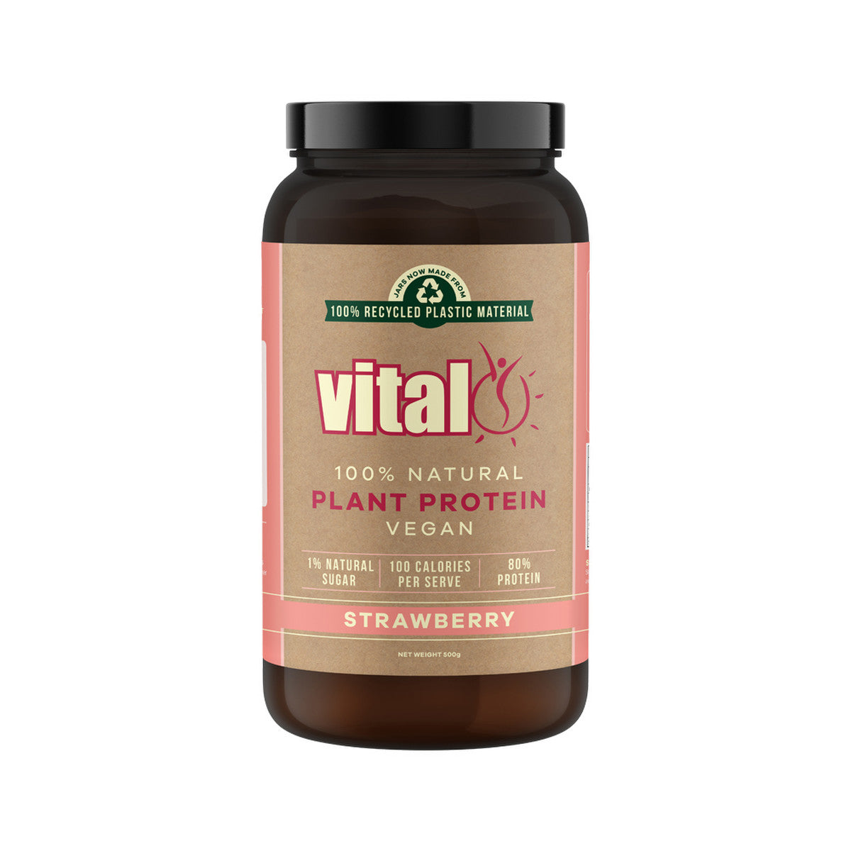 Martin & Pleasance Vital Protein 100% Natural Plant Based (Pea Protein Isolate) Strawberry 500g - Cutprice Online