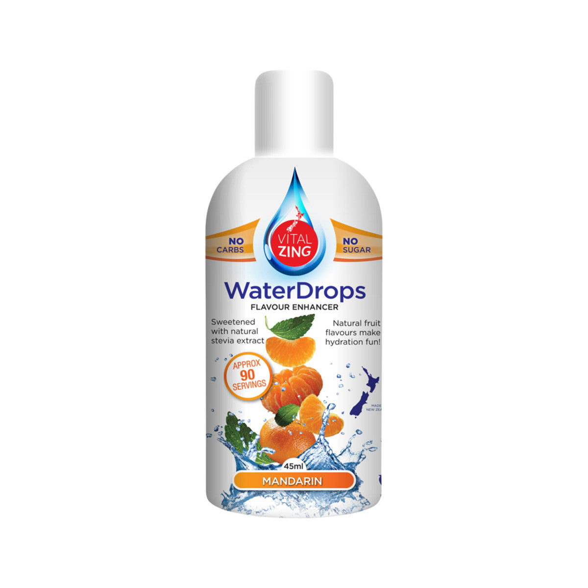 Vital Zing Water Drops (Flavour Enhancer with Stevia) Mandarin 45ml - Cutprice Online