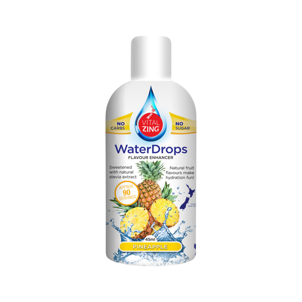 Vital Zing Water Drops (Flavour Enhancer with Stevia) Pineapple 45ml - Cutprice Online