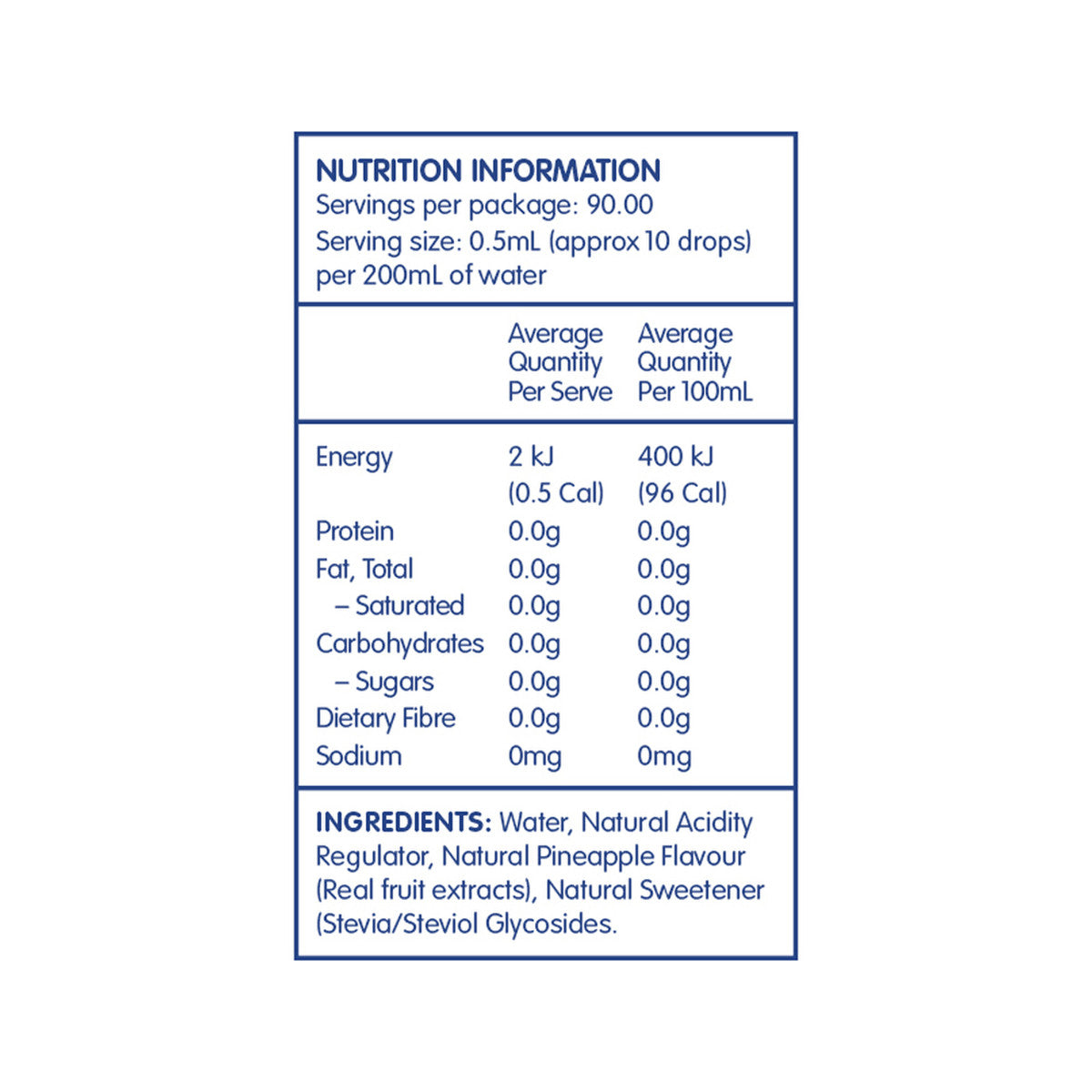Vital Zing Water Drops (Flavour Enhancer with Stevia) Pineapple 45ml - Cutprice Online