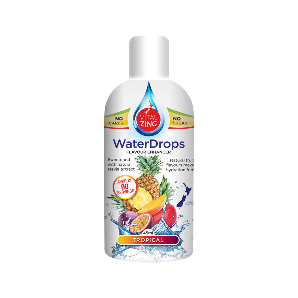 Vital Zing Water Drops (Flavour Enhancer with Stevia) Tropical 45ml - Cutprice Online