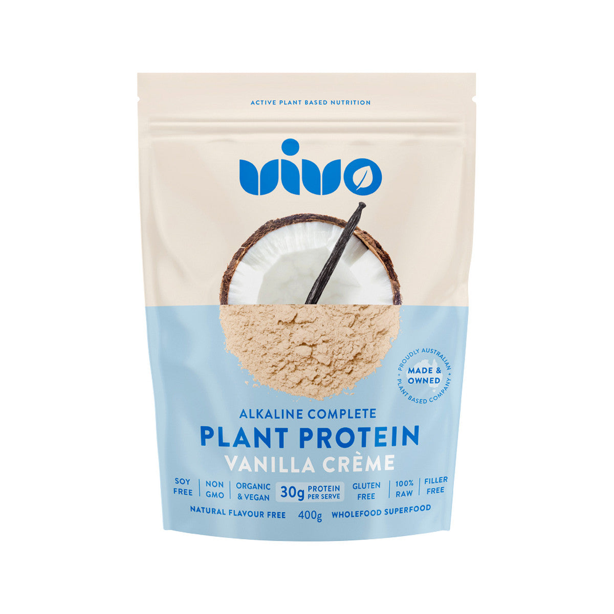 Vivo Organic Alkaline Complete Plant Protein Vanilla Creme 400g - Cutprice Online