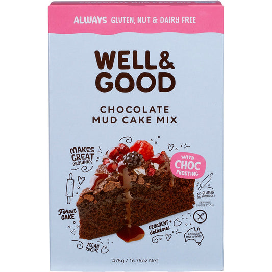 Well & Good Chocolate Mud Cake Mix with Choc Frosting 475g - Cutprice Online