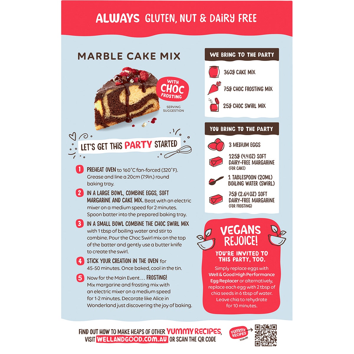 Well & Good Marble Cake Mix with Choc Frosting 460g - Cutprice Online