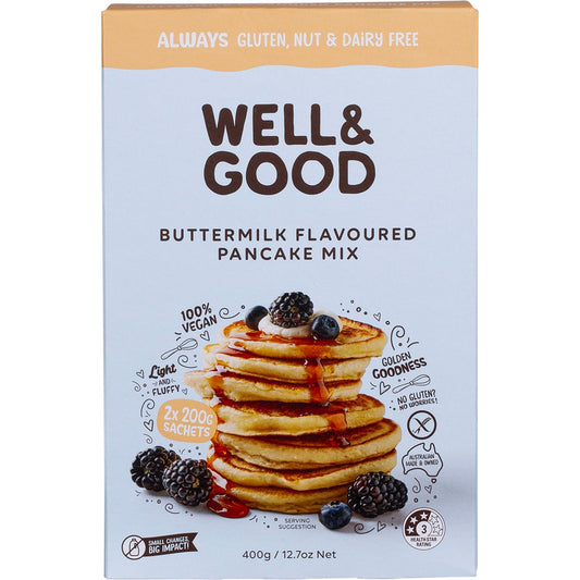 Well & Good Buttermilk Flavoured Pancake Mix 2x200g - Cutprice Online