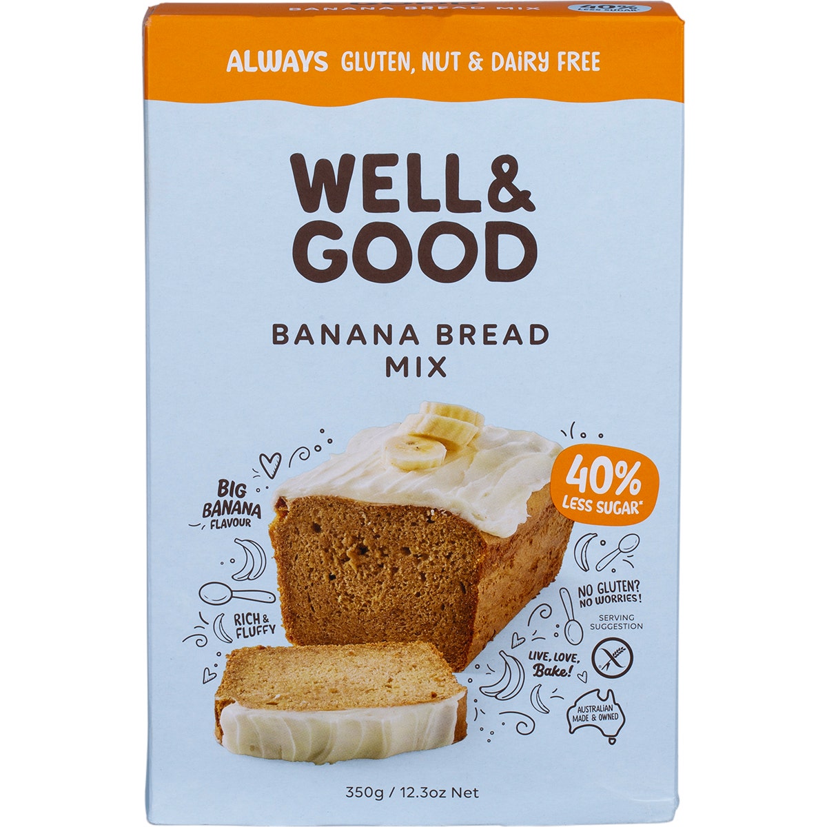 Well & Good Banana Bread Mix 40% Less Sugar 350g - Cutprice Online