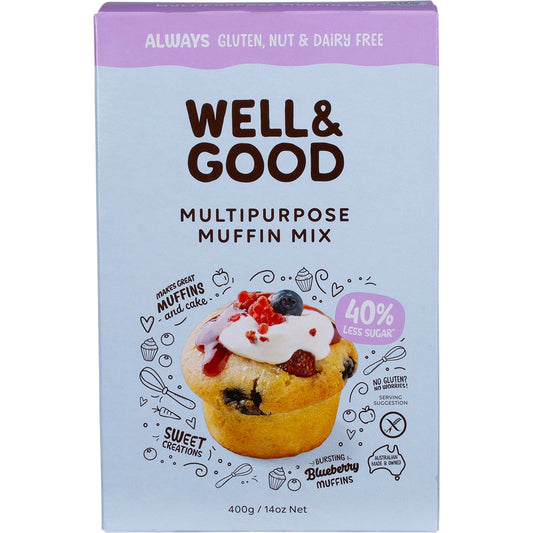 Well & Good Multipurpose Muffin Mix 40% Less Sugar 400g - Cutprice Online