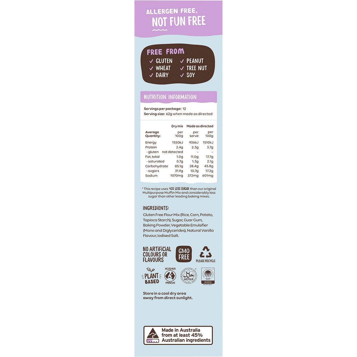 Well & Good Multipurpose Muffin Mix 40% Less Sugar 400g - Cutprice Online
