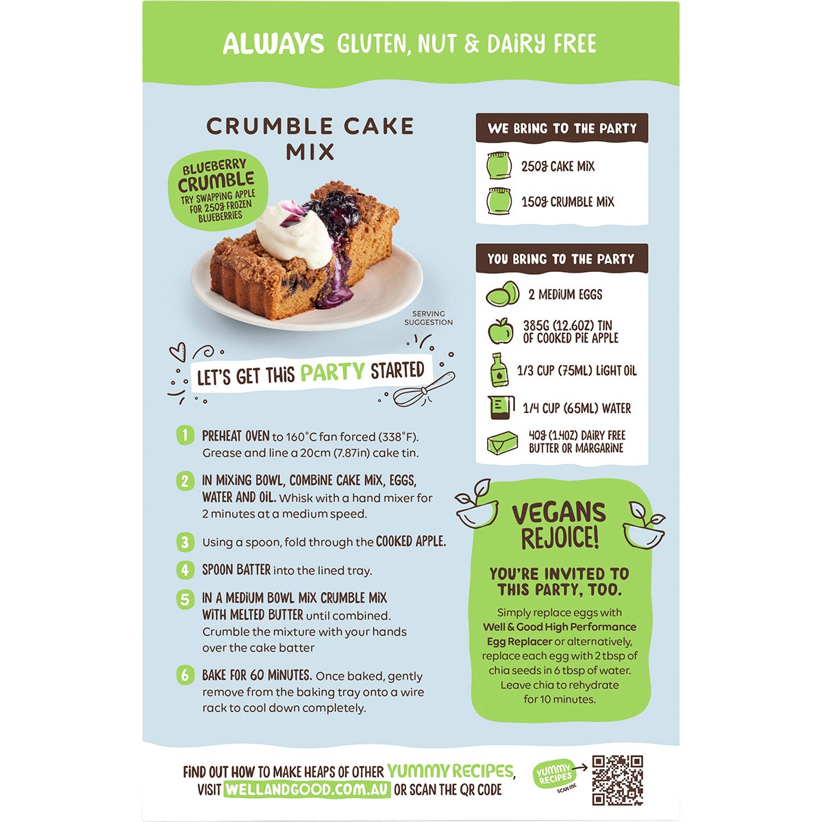 Well & Good Crumble Cake Mix 400g - Cutprice Online
