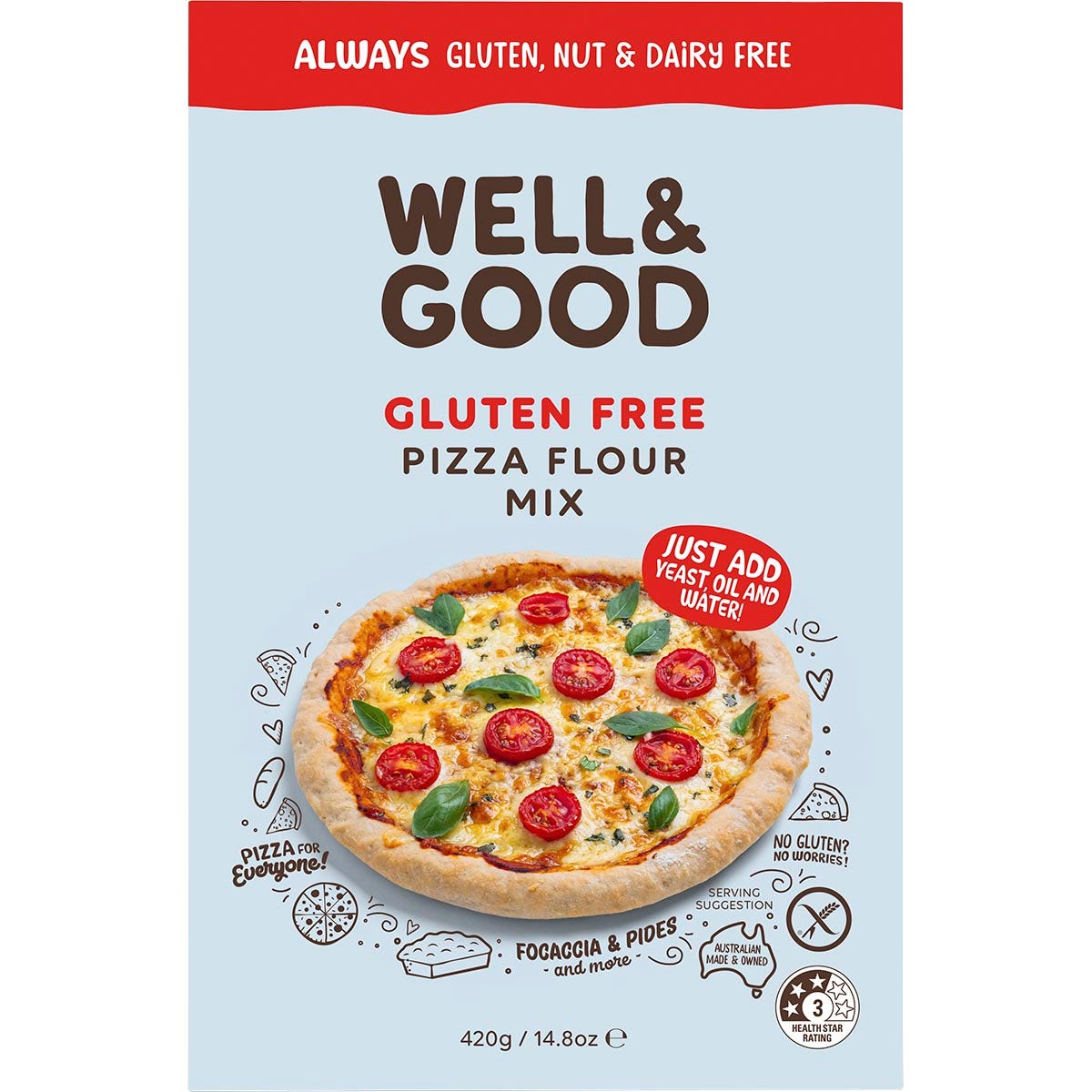 Well & Good Pizza Flour Mix 420g - Cutprice Online