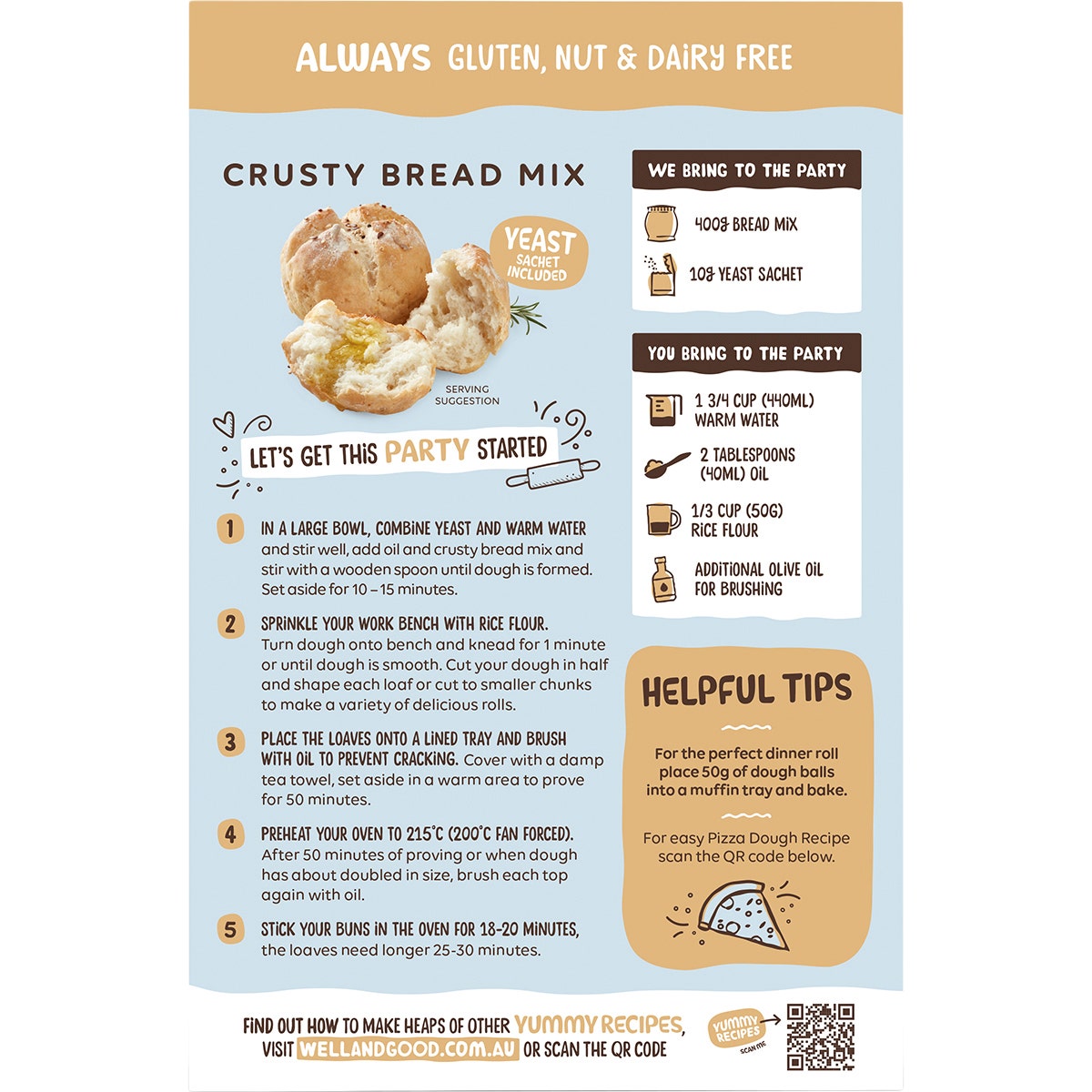 Well & Good Crusty Bread Mix 410g - Cutprice Online
