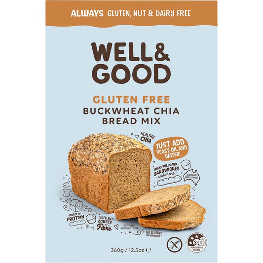 Well & Good Buckwheat & Chia Bread Mix 360g - Cutprice Online