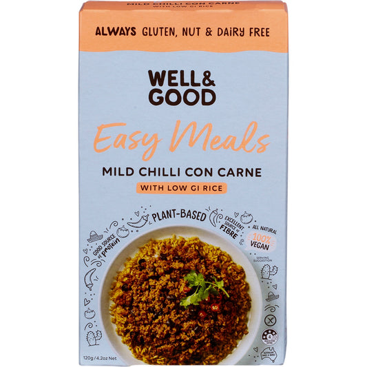 Well & Good Mild Chilli Con Carne with Low GI Rice 120g - Cutprice Online