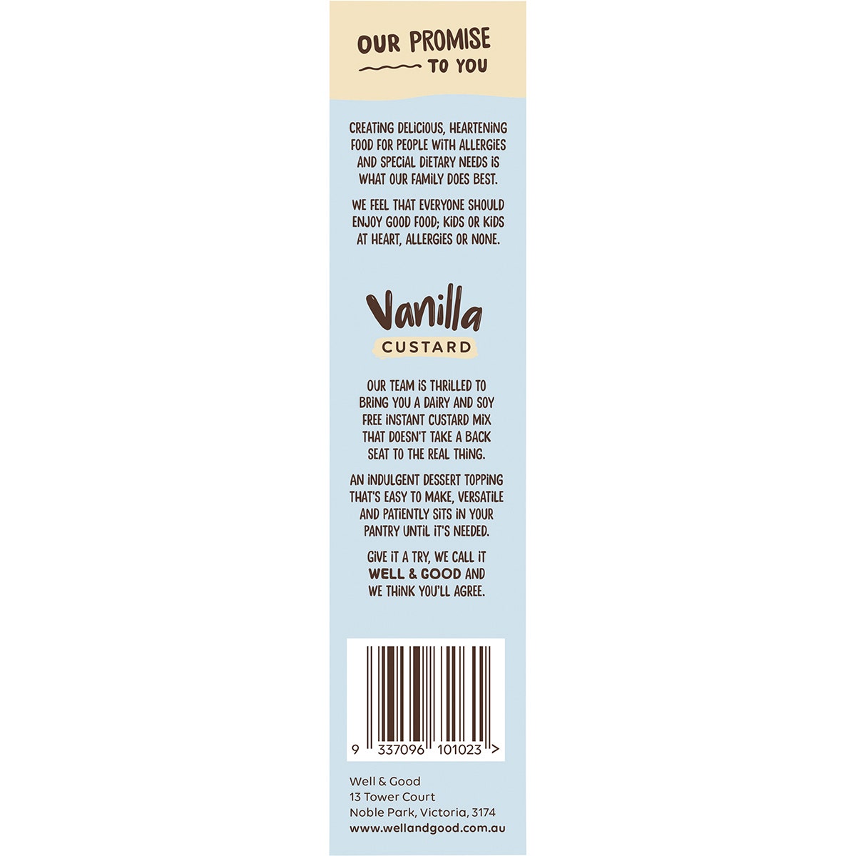 Well & Good Plant Based Vanilla Custard Powder 250g - Cutprice Online