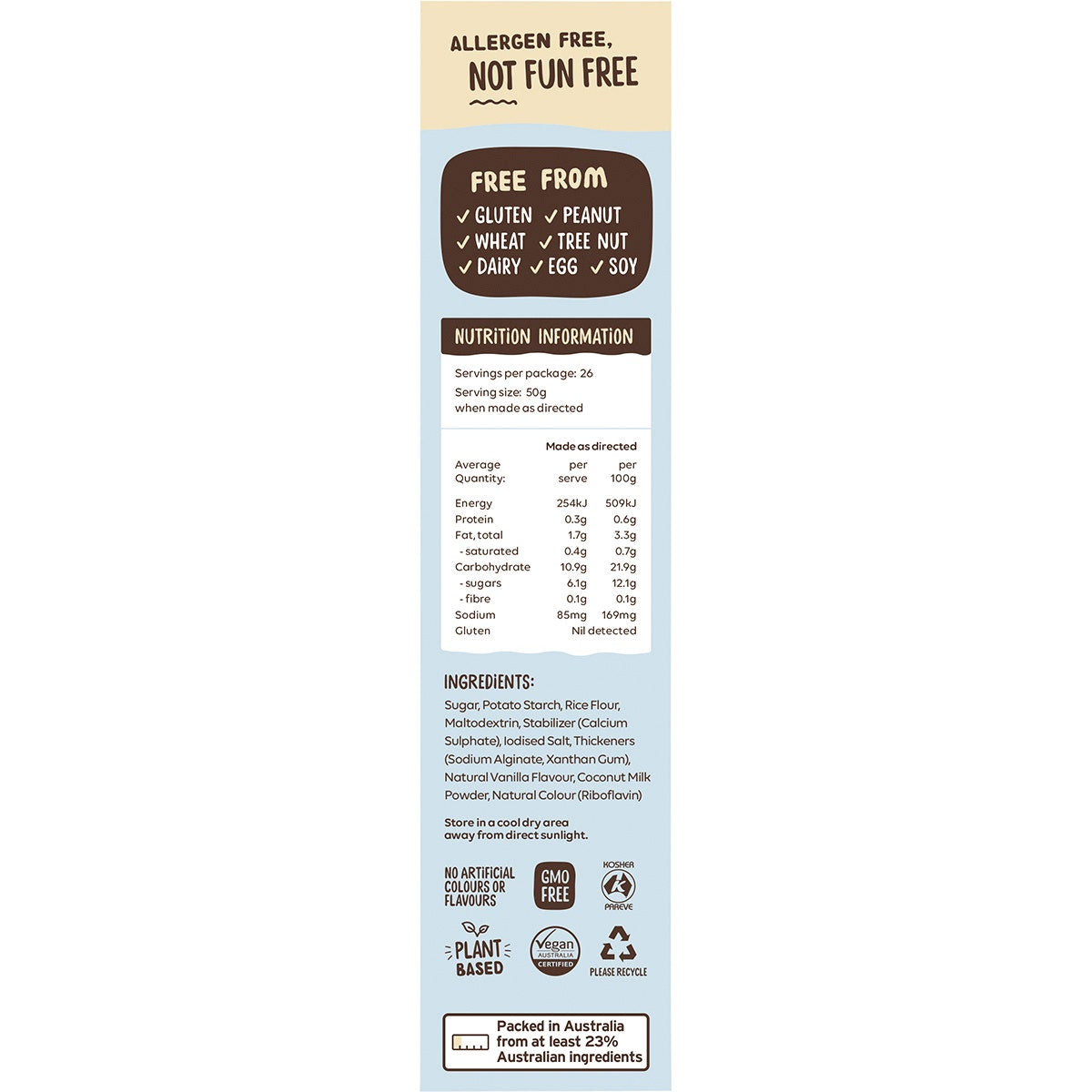 Well & Good Plant Based Vanilla Custard Powder 250g - Cutprice Online