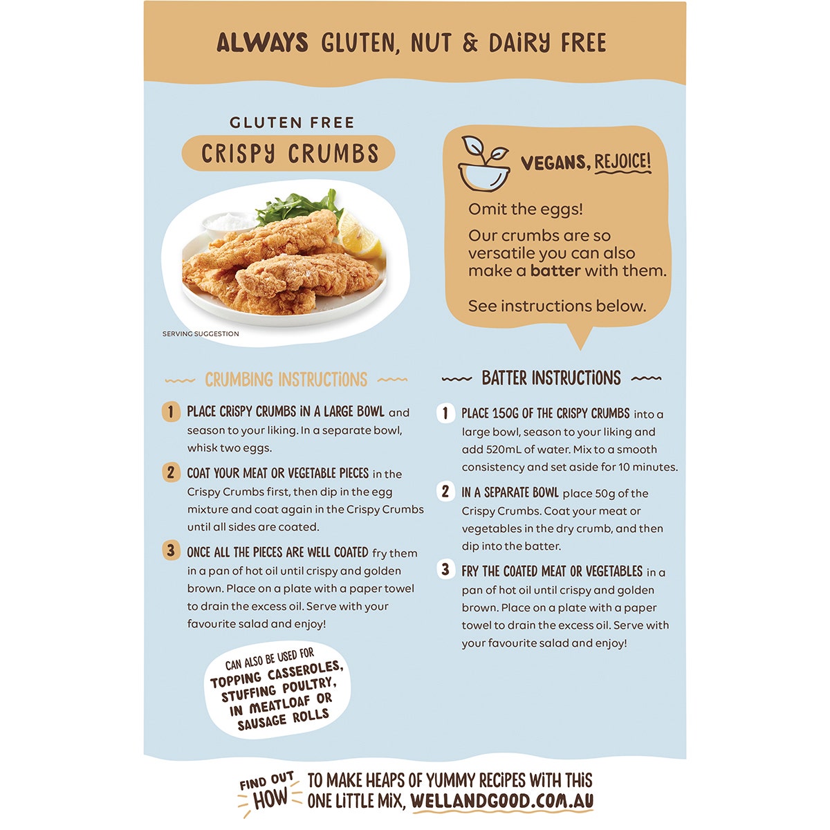 Well & Good Crispy Crumbs 300g - Cutprice Online