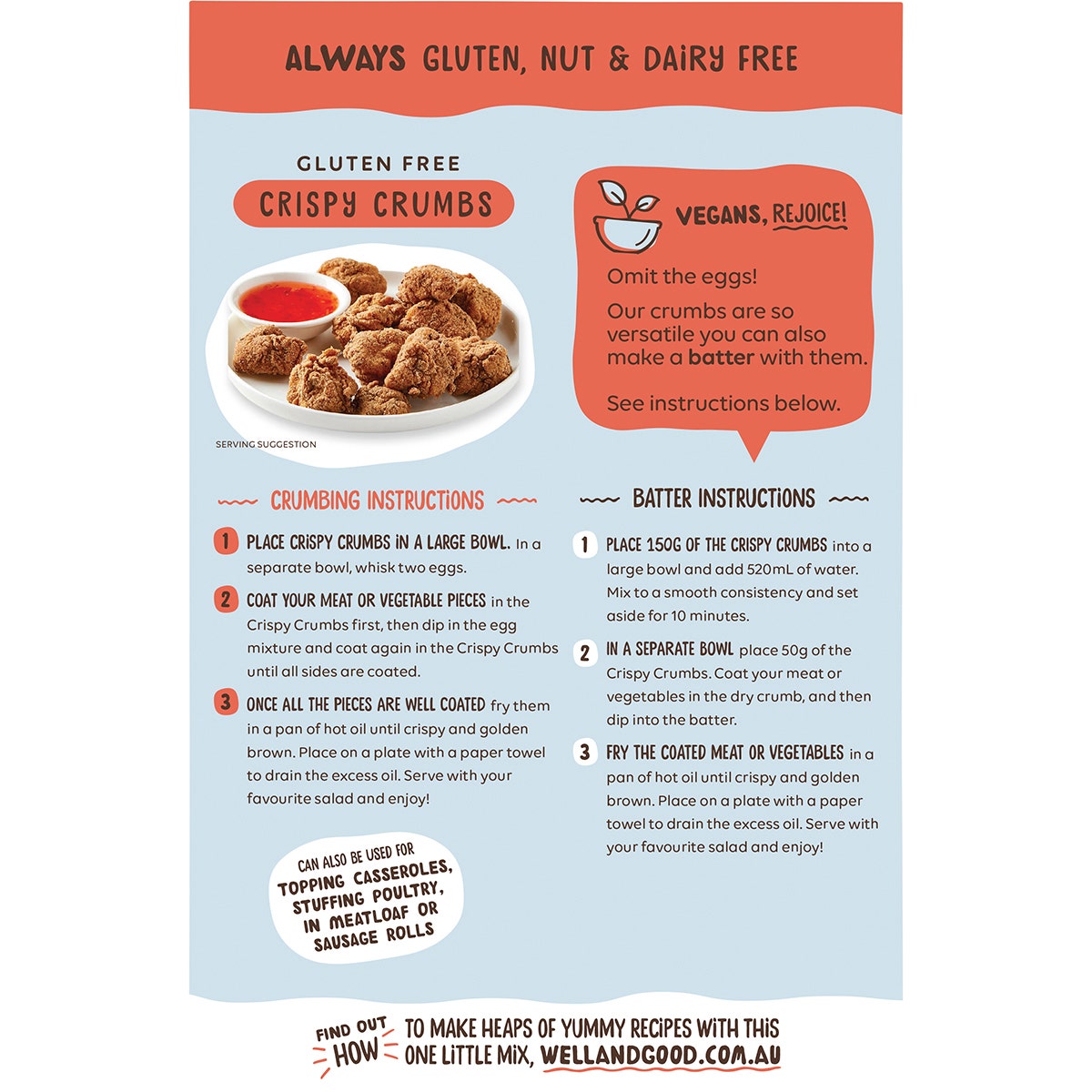 Well & Good Crispy Crumbs Southern Style 300g - Cutprice Online