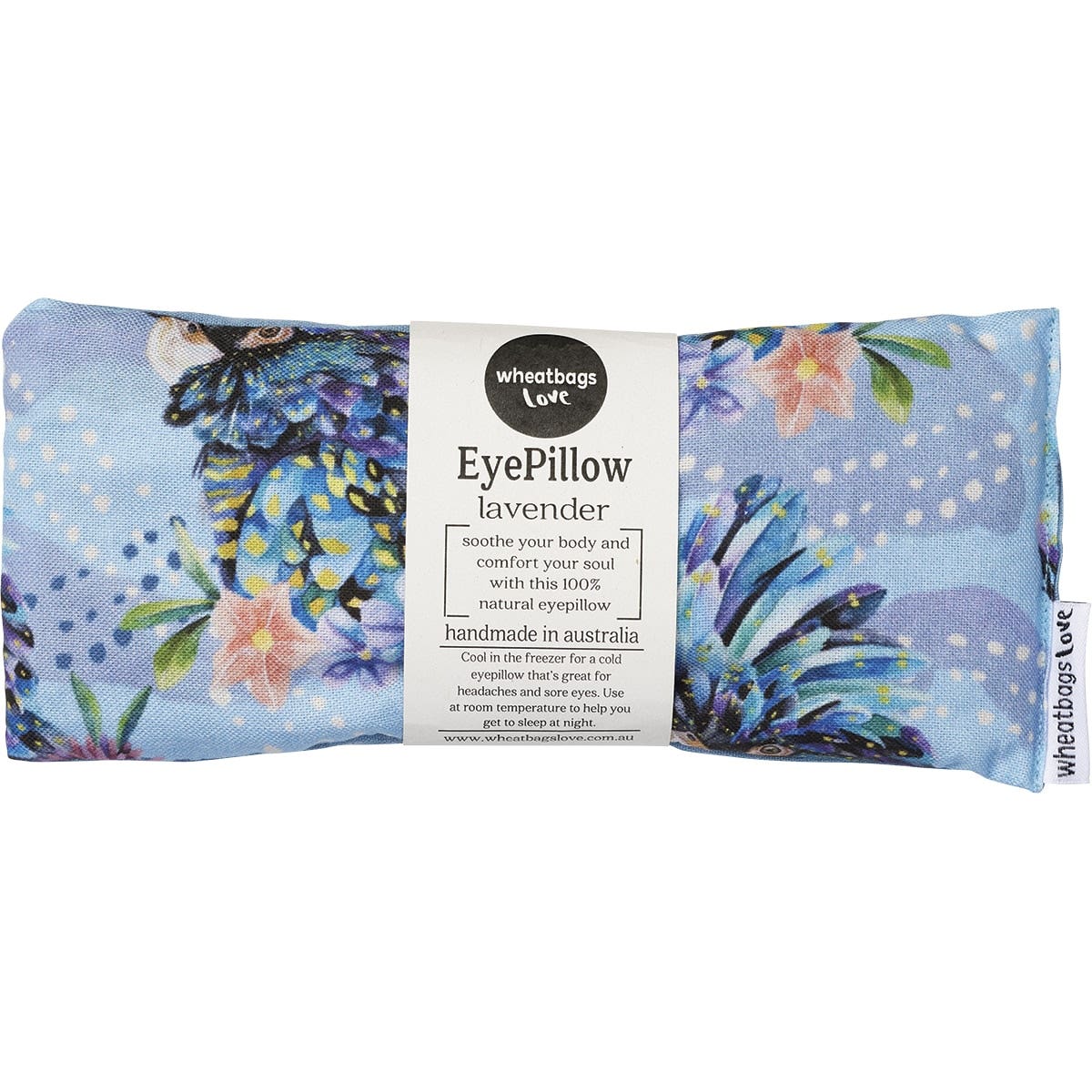Wheatbags Love Eyepillow Blue Cockatoo Lavender Scented - Cutprice Online