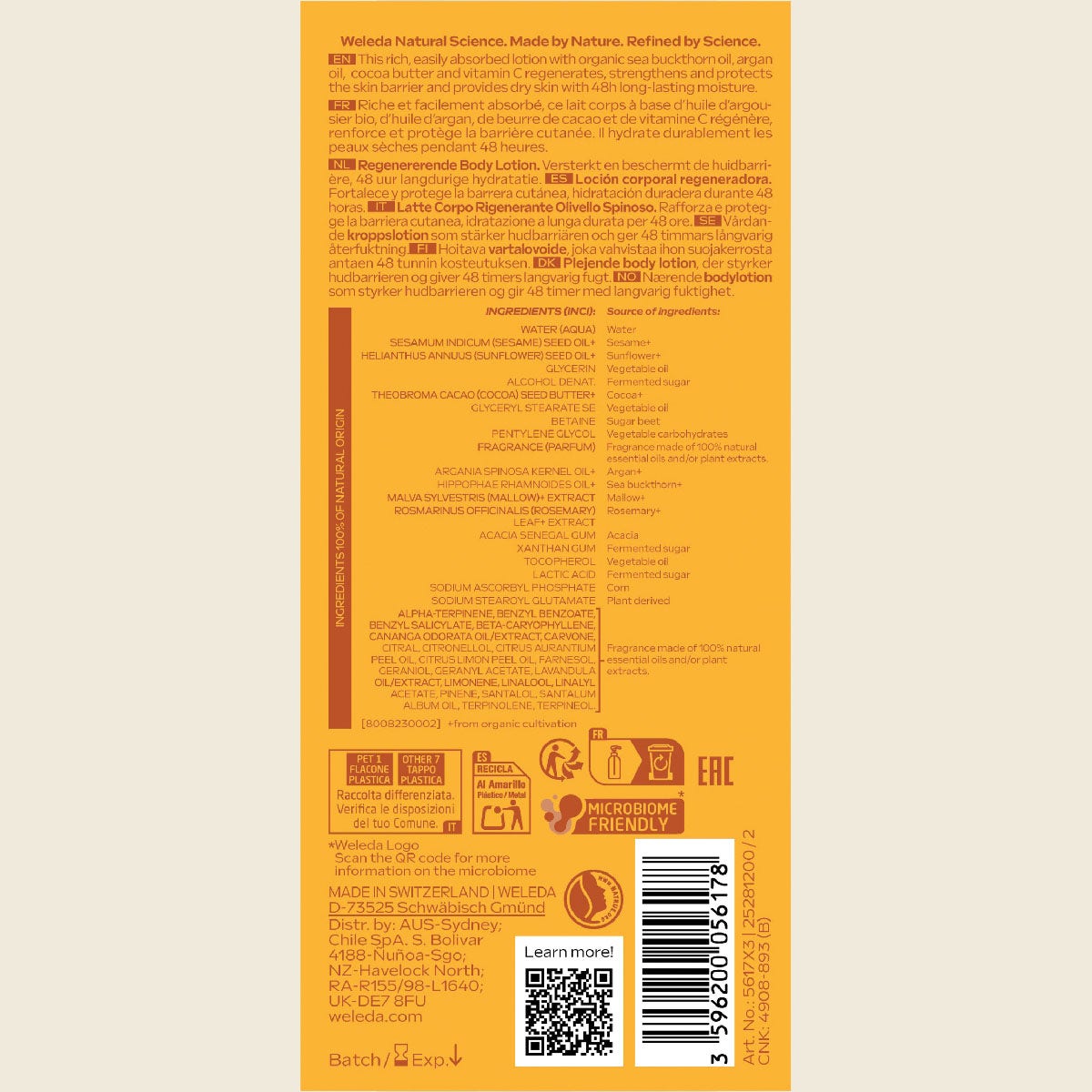 Weleda Regenerating Body Lotion Sea Buckthorn 250ml