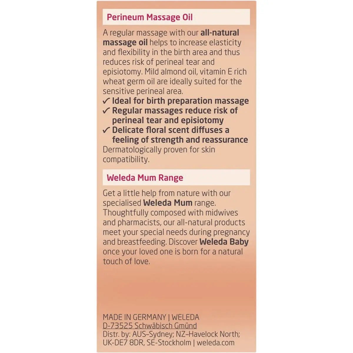 WELEDA Perineum Massage Oil Mother 50ml WELEDA