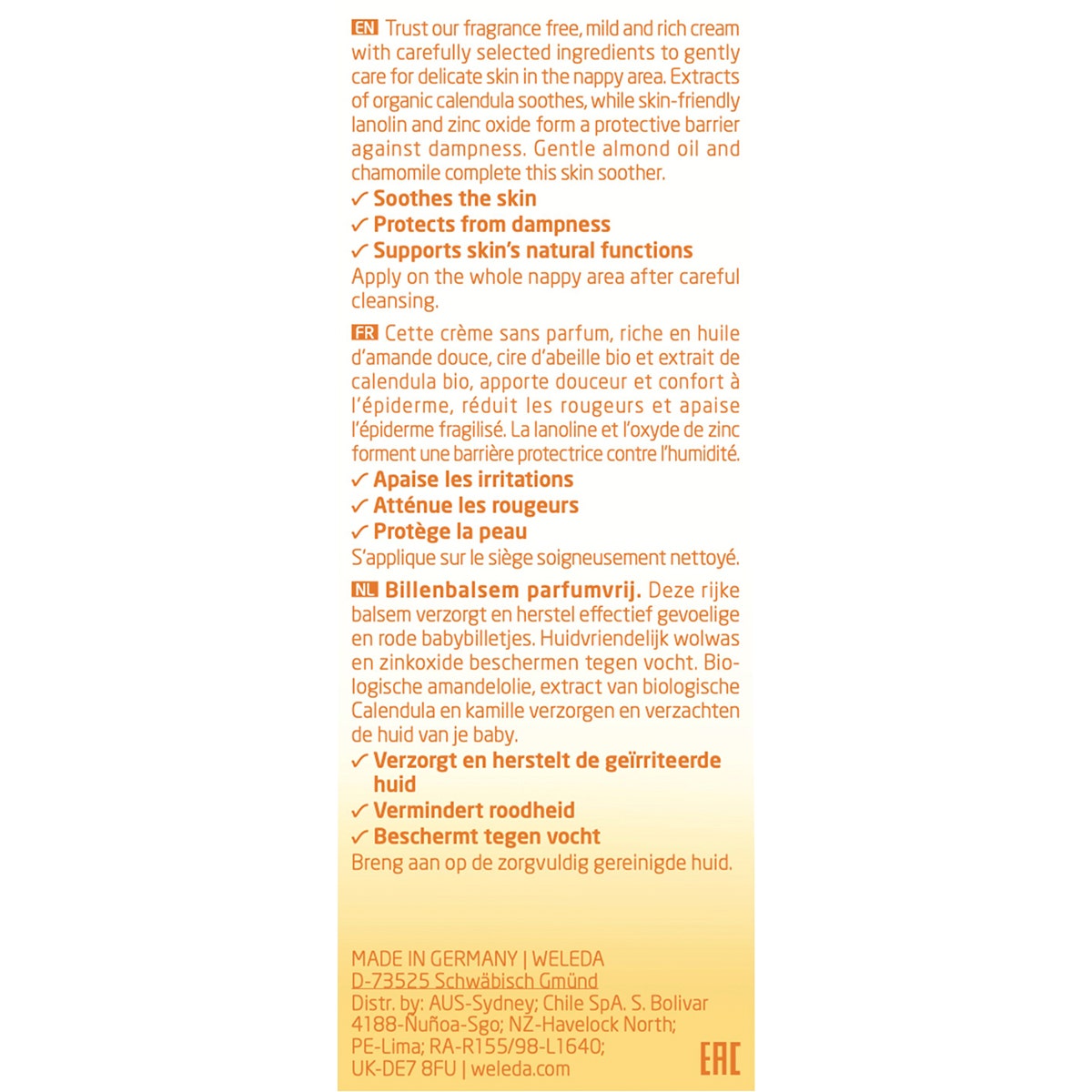 Weleda Baby Nappy Change Cream Calendula Fragrance Free 75ml - Cutprice Online