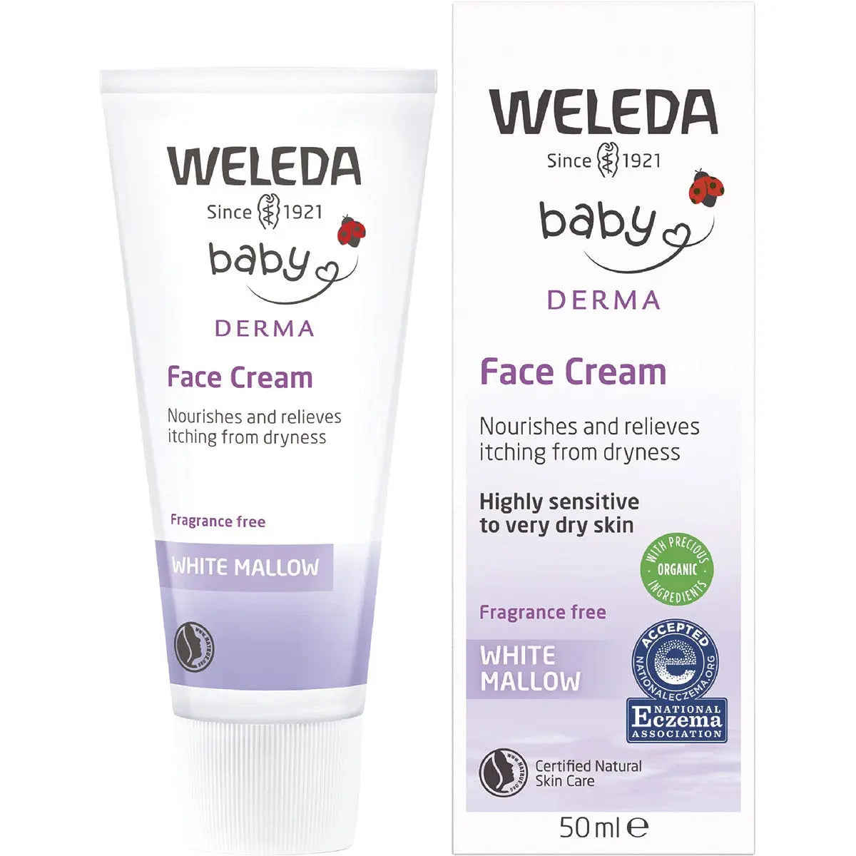 WELEDA White Mallow Face Cream Baby Derma - Fragrance Free - 50ml WELEDA