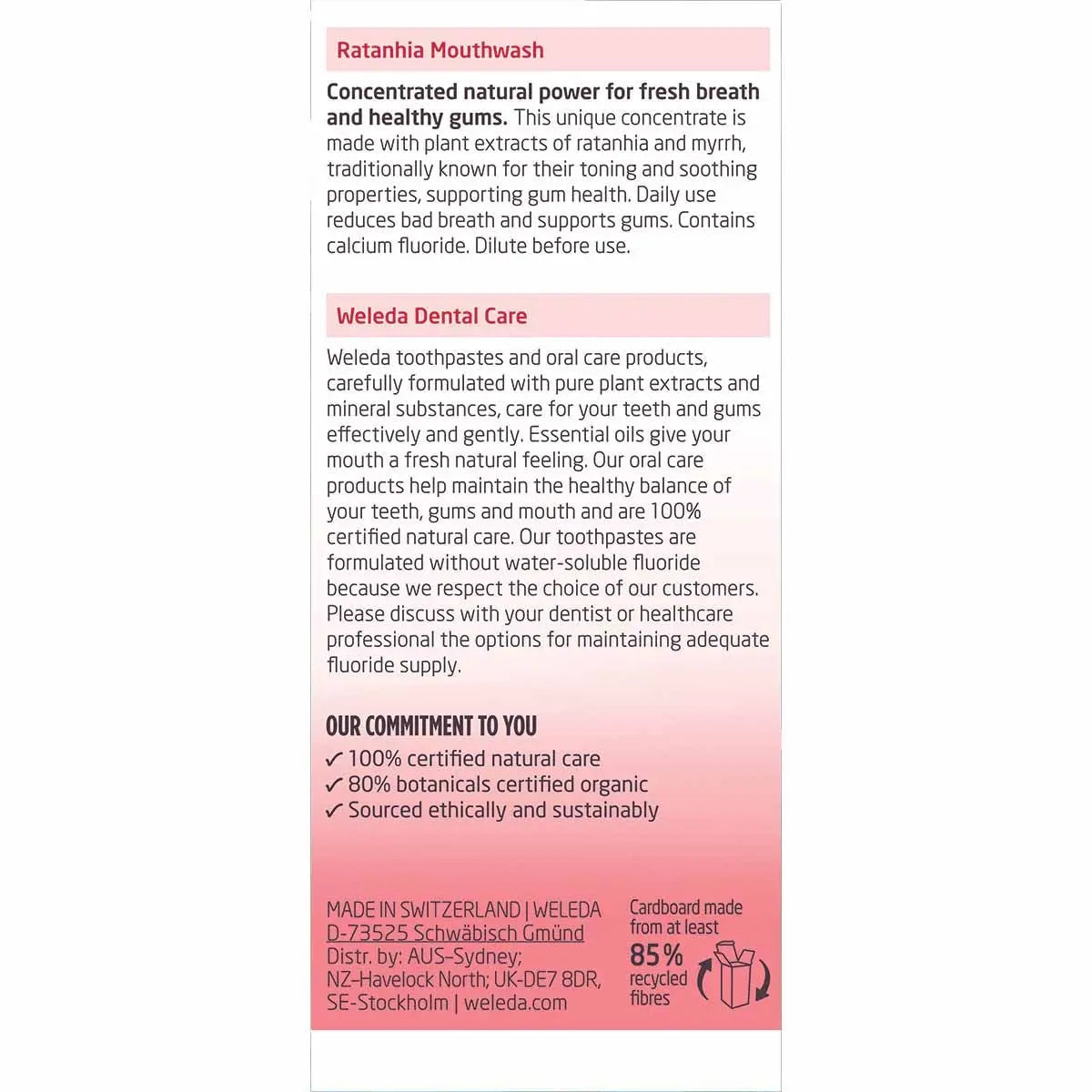 WELEDA Mouthwash Ratanhia Herbal Mint Flavour 50ml WELEDA