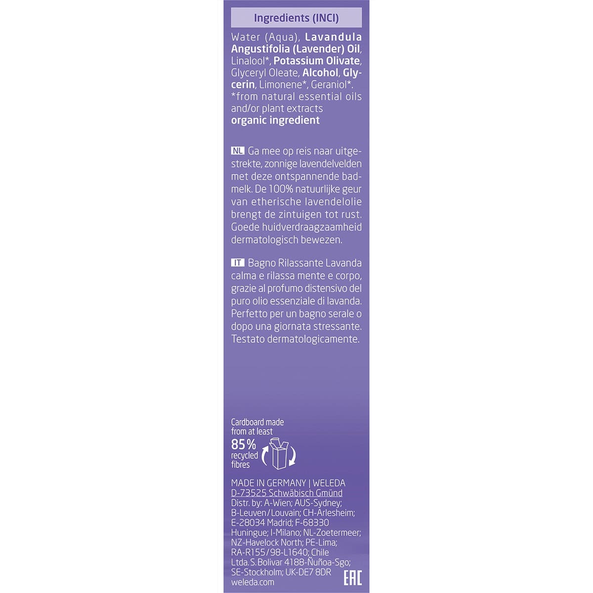 Weleda Organic Bath Milk Relaxing (Lavender) 200ml - Cutprice Online