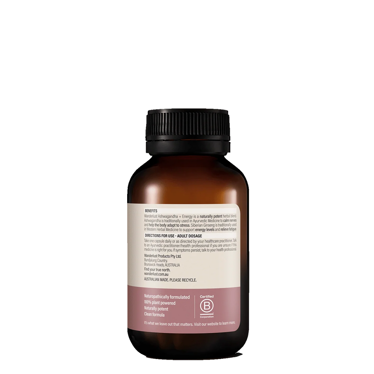 Wanderlust Ashwagandha + Energy 60 Capsules