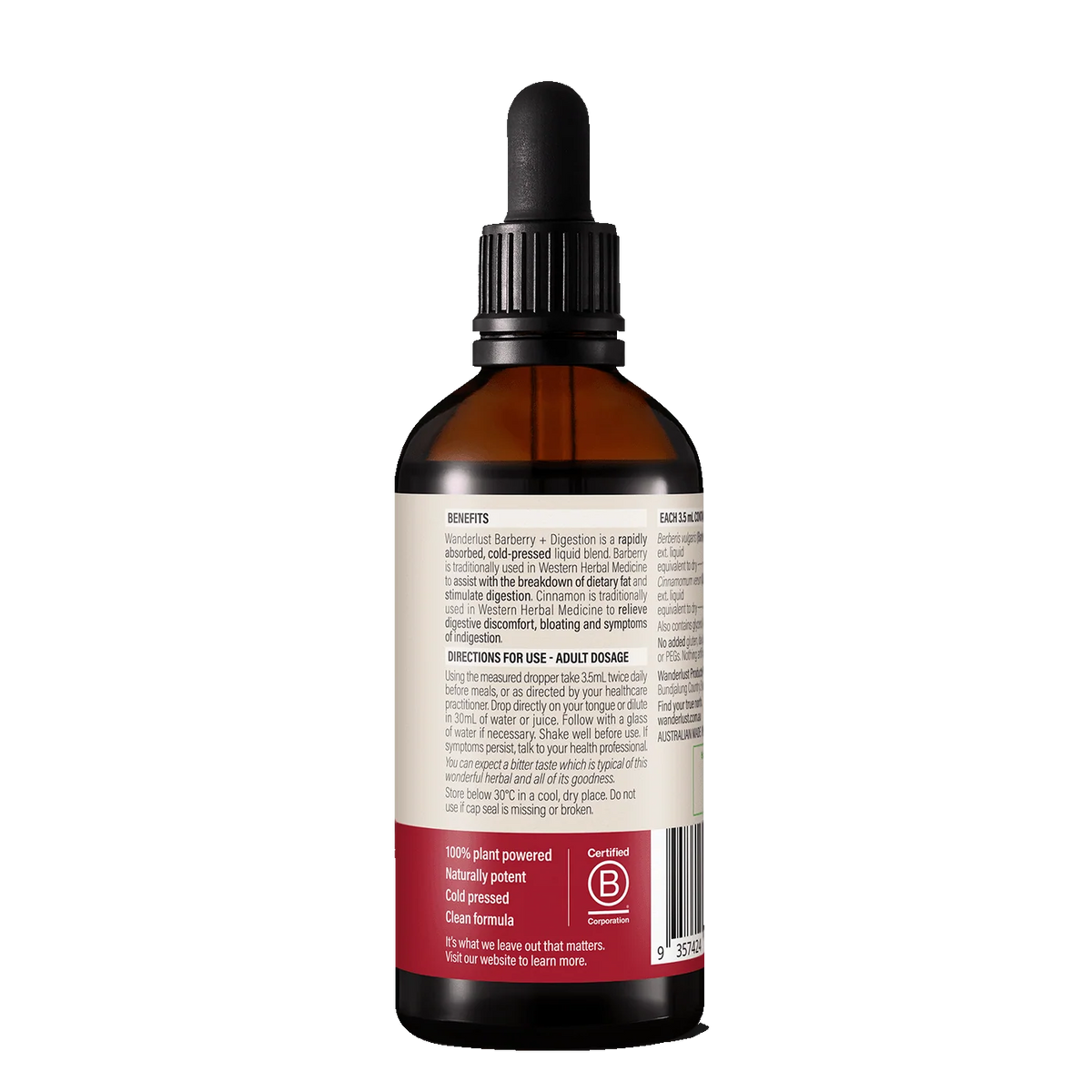 Wanderlust Barberry + Digestion Drops 90ml