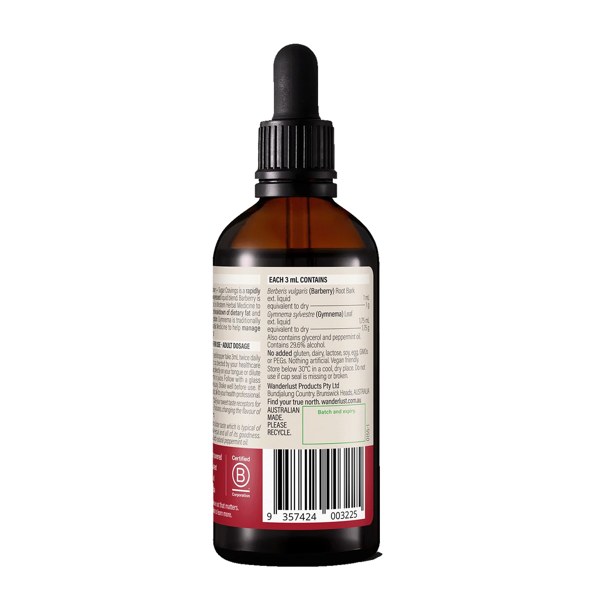 Wanderlust Barberry + Sugar Cravings Drops 90ml