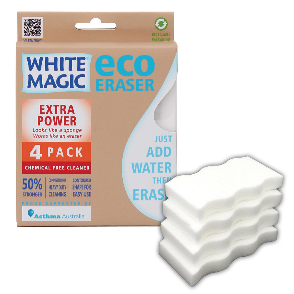 White Magic Eraser Sponge Extra Power 4Pk (SINGLE) - Cutprice Online