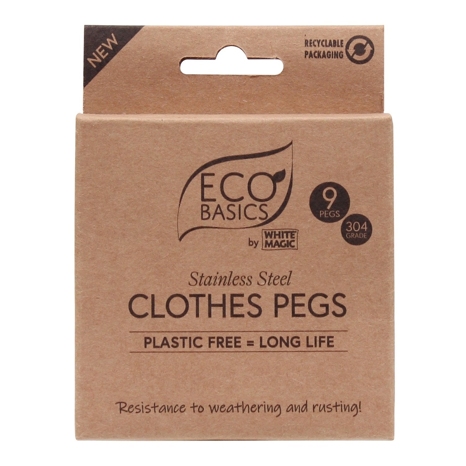 White Magic Eco Basics Clothes Pegs 9Pk - Cutprice Online