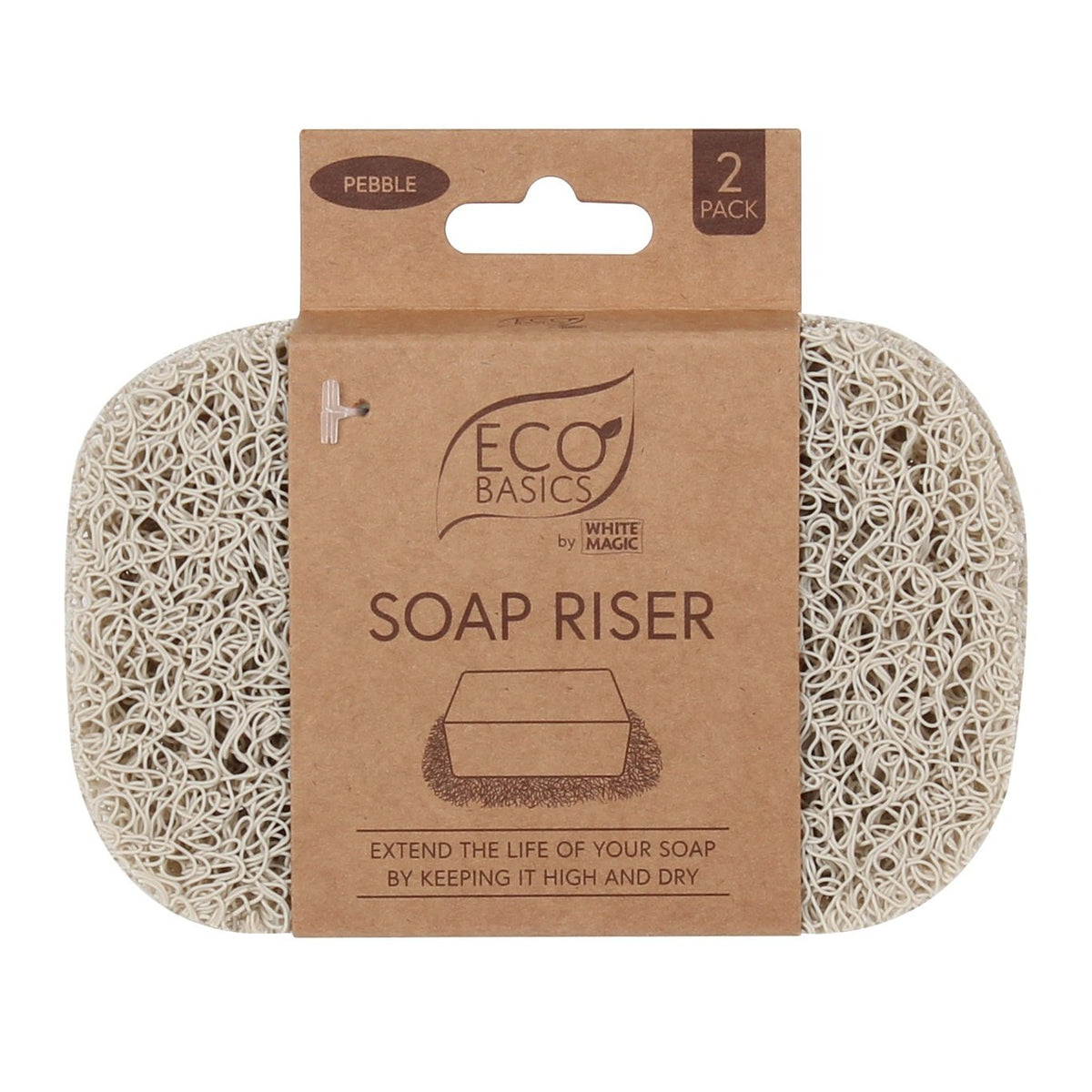 White Magic Soap Riser - Pebble 2Pk (SINGLE) - Cutprice Online