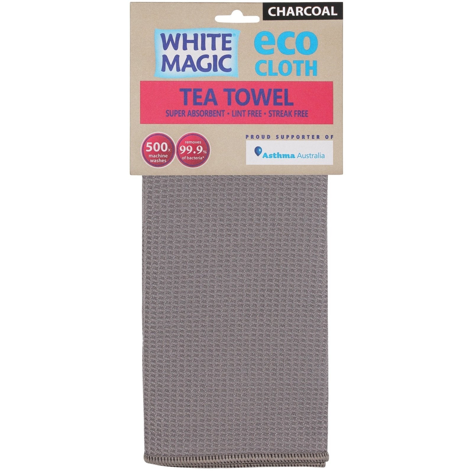 White Magic Eco Cloth Tea Towel Charcoal 1Pk(Pack of 6) - Cutprice Online