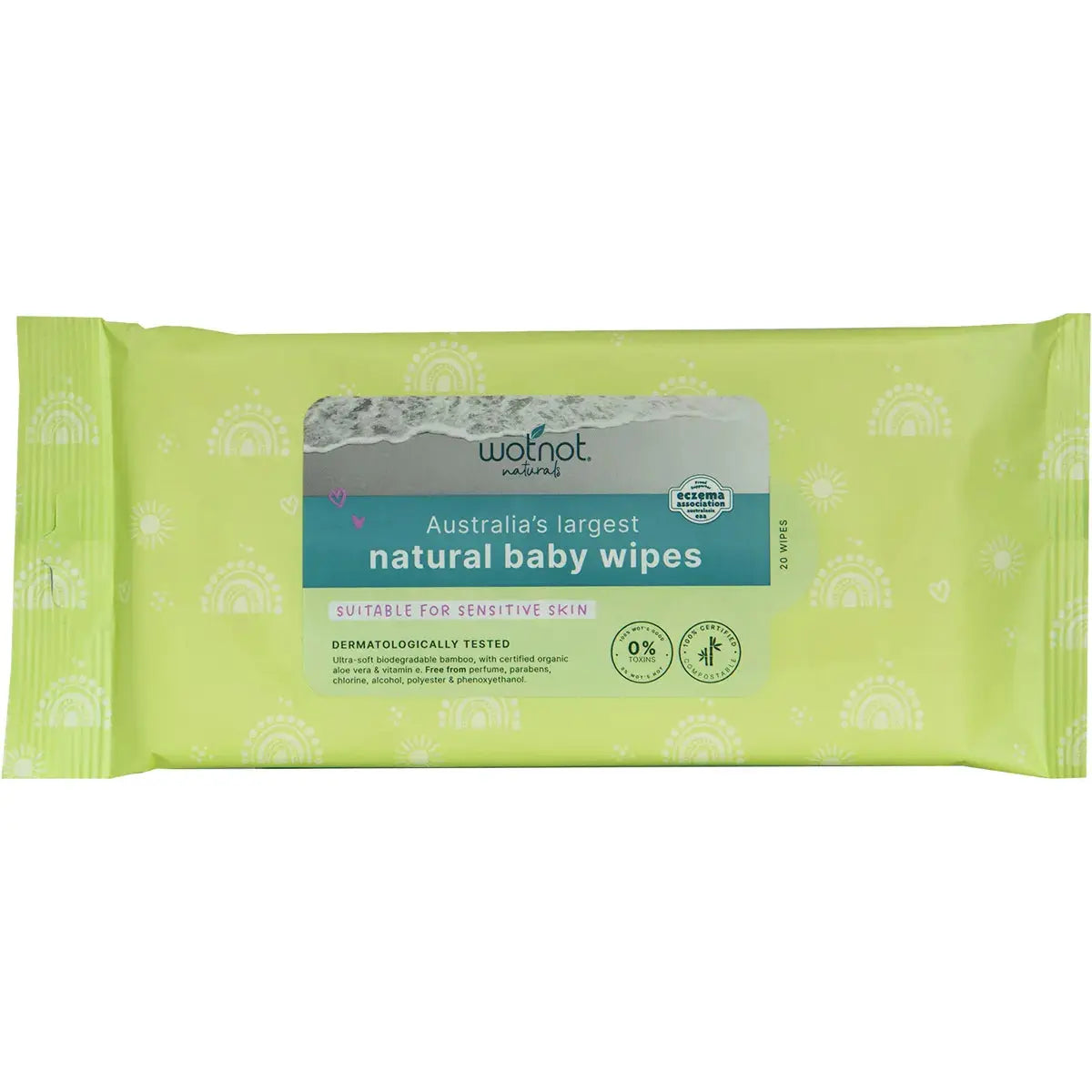 WOTNOT Baby Wipes - Alcohol Free 100% Biodegradable 70 WOTNOT