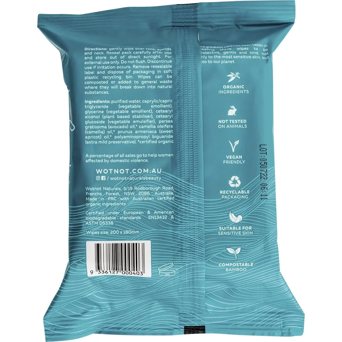 WOTNOT Natural Face Wipes Ultra-Hydrating 25 WOTNOT