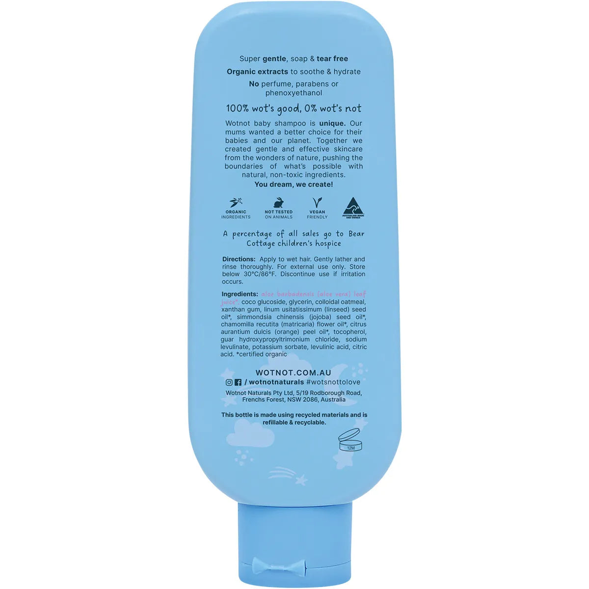 WOTNOT Baby Shampoo Suitable For Sensitive Skin 250ml WOTNOT