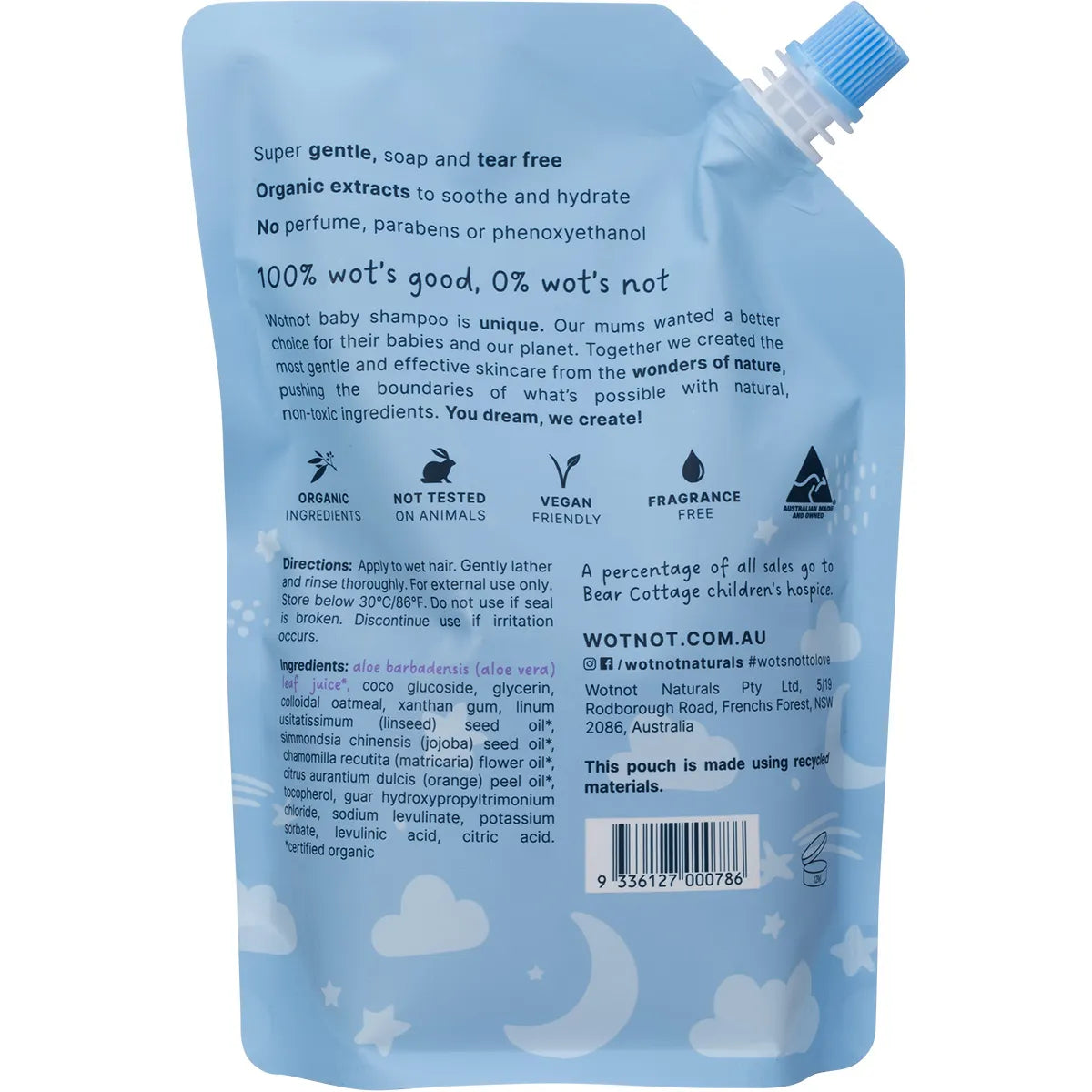 WOTNOT Baby Shampoo Refill Suitable For Sensitive Skin 500ml WOTNOT