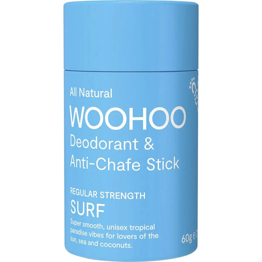 WOOHOO BODY Deodorant & Anti-Chafe Stick Surf - Regular Strength 60g WOOHOO BODY